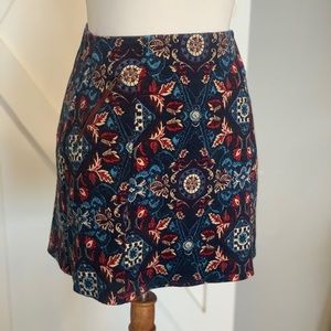 Hollister blue red paisley mini skirt